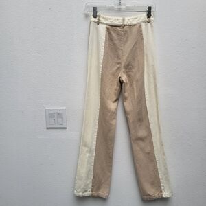 Pepermayo beige white stripe pants quiet luxury